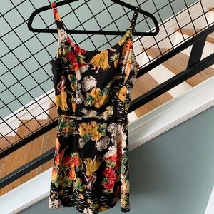 Vintage Hawaiian Print Dress